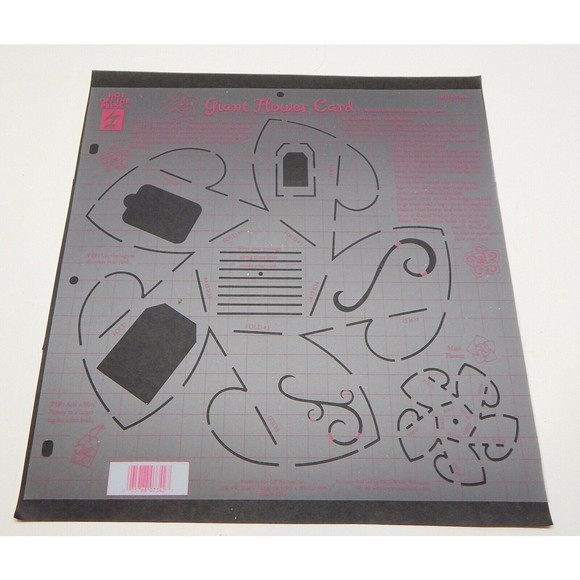 Hot Off The Press Giant Card Stencil Cut-Out Star Spiral Flower Lot of 4 - Picture 8 of 8